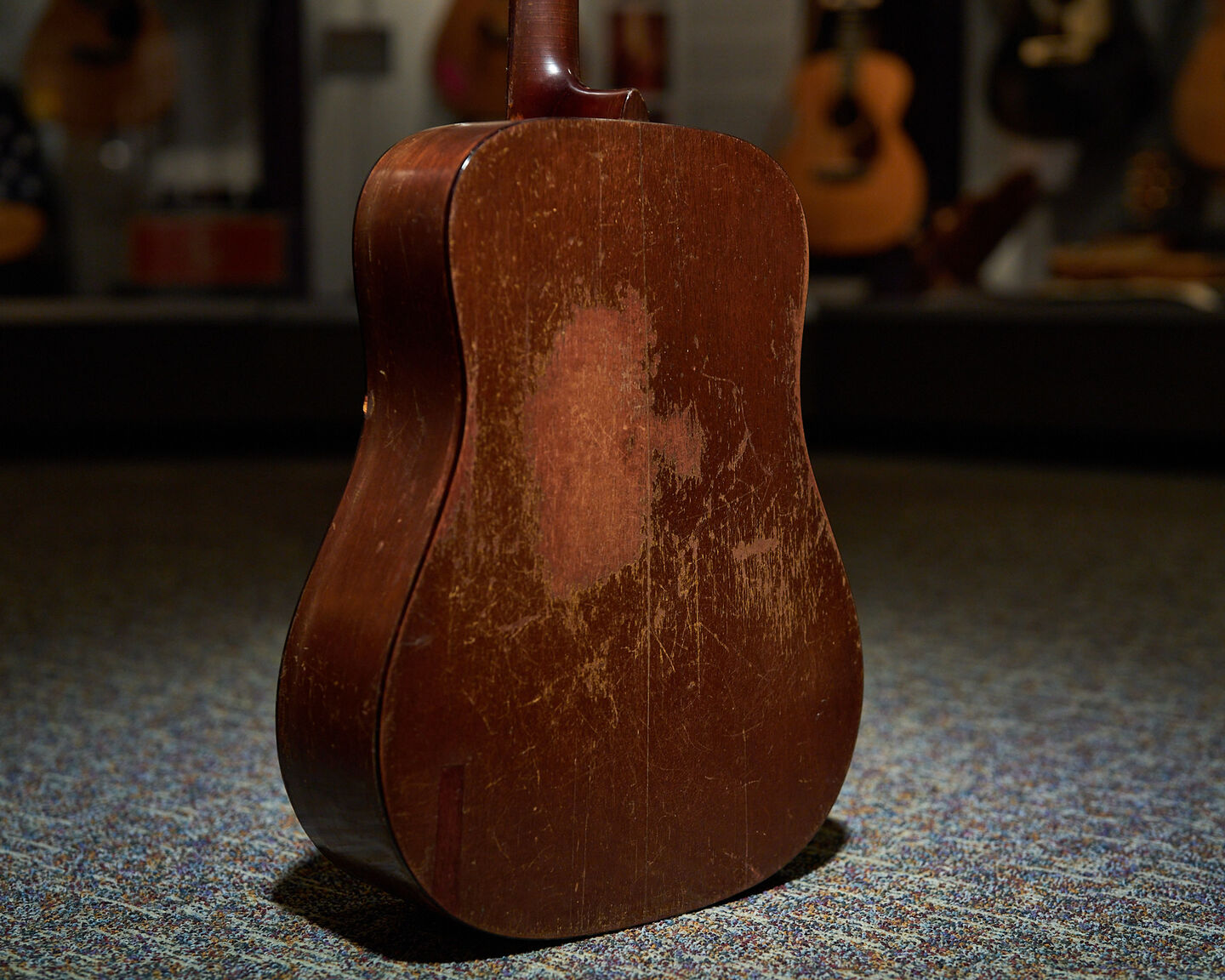 Back of an acoustic guitar